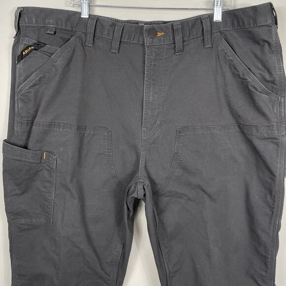 Ariat Rebar M4 Double Front Pants Men 46x30 Gray Canvas Relaxed Straight Utility - Picture 5 of 16